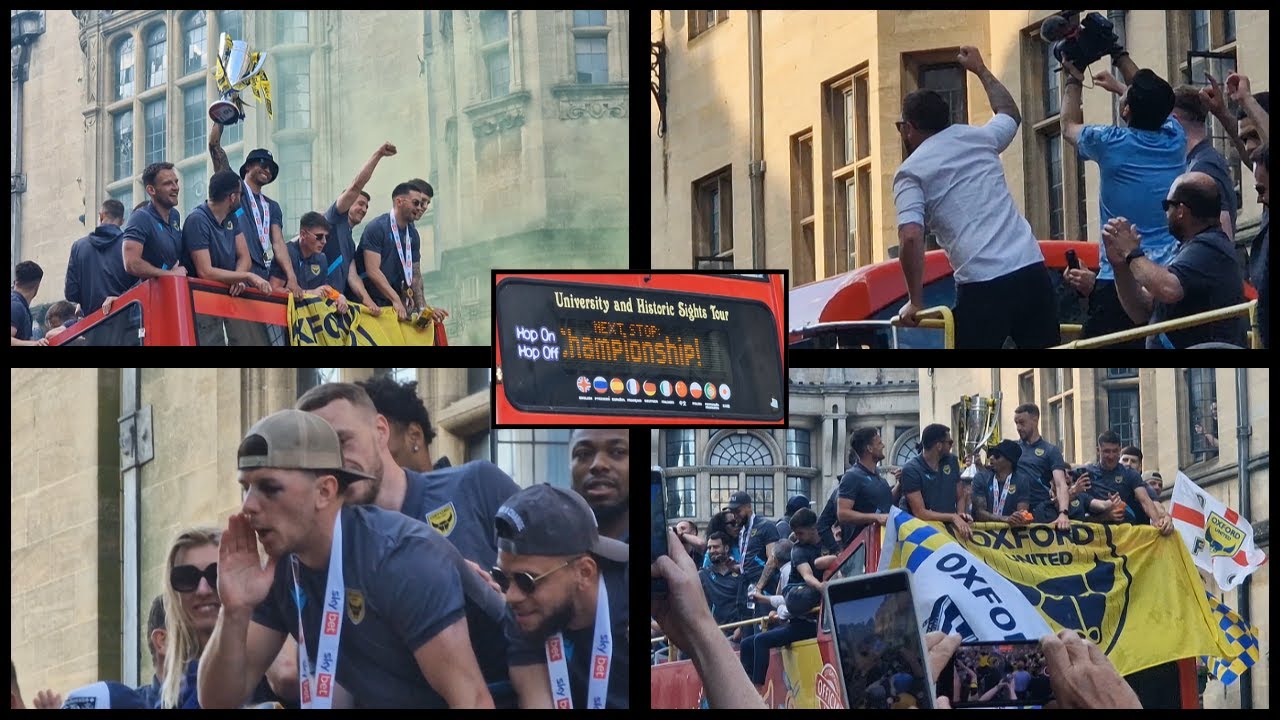 Oxford United Team Celebrates Promotion with Parade Through City - Brilliant  Scenes