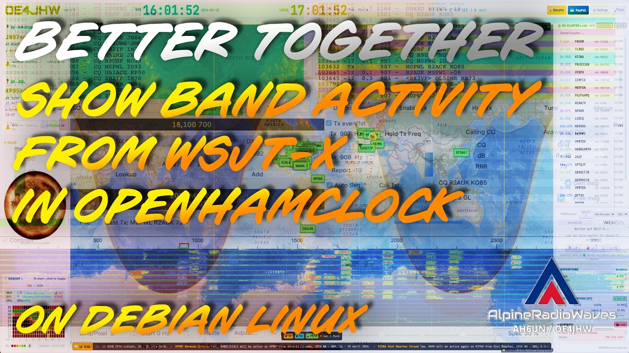 Show band activity from WSJT-X on openhamclock.com using Debian/Ubuntu Linux