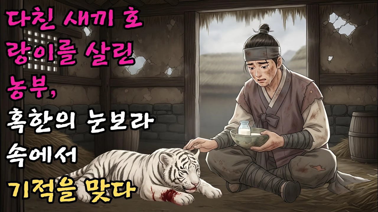 다친 새끼 호랑이를 집으로 데려와 지극정성으로 치료해 준 농부가 혹독한 겨울 눈보라 속에 고립되자 벌어진 믿을 수 없는 기적 같은 실화 #야담 #민담 #전설 #설화