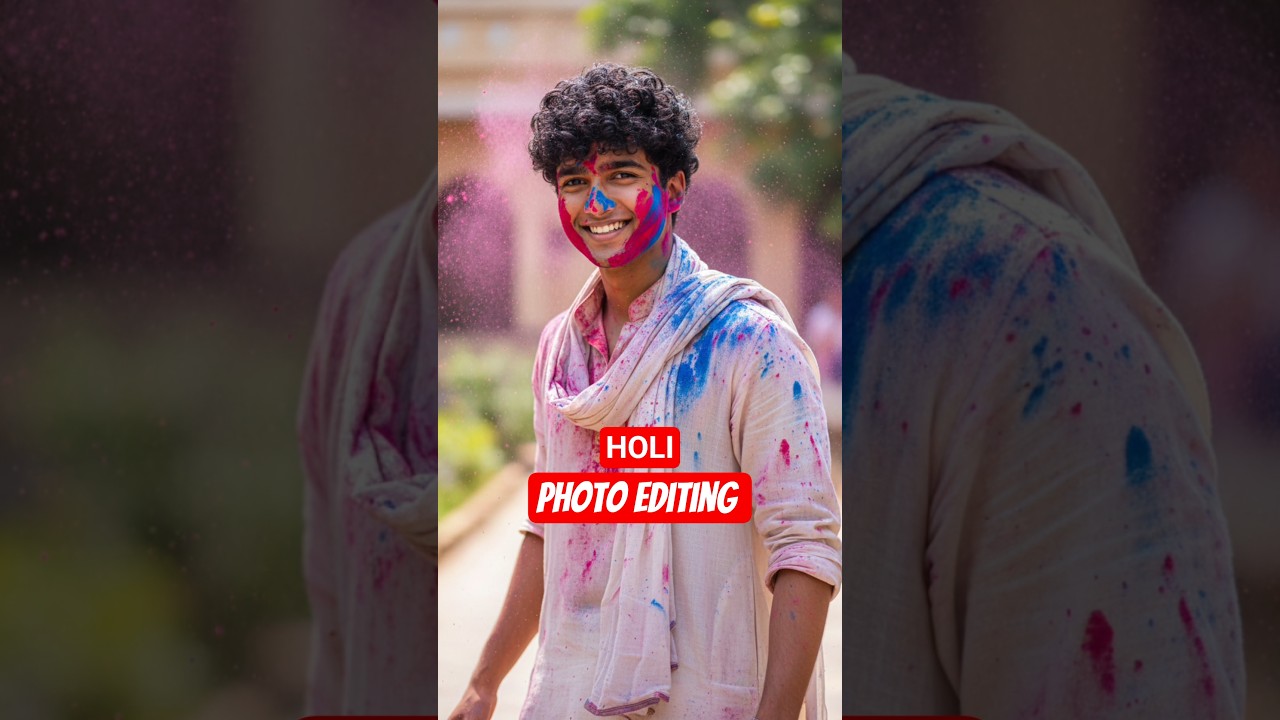 Holi Photo Editing Tutorial 🫟😍 #gemini #chatgpt #aiediting #photoediting #shorts