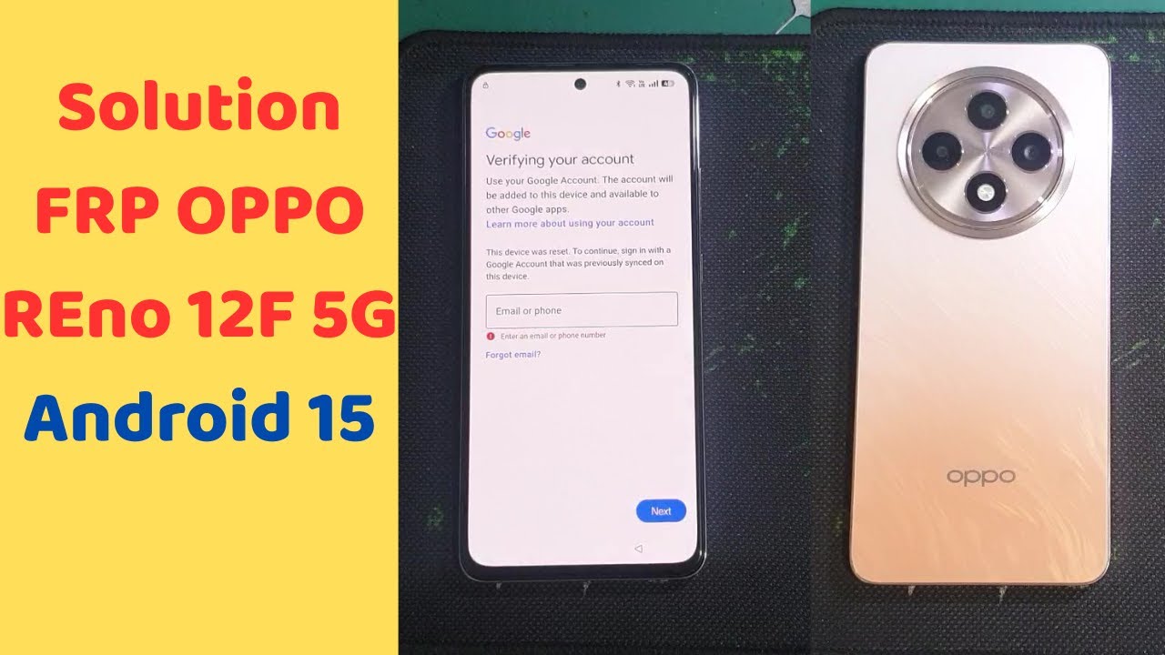 Solution FRP OPPO REno 12F 5G Android 15