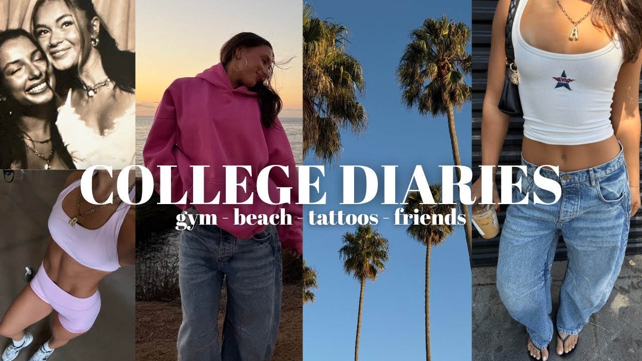 Coastal College Girl Diaries: photoshoot, new tattoos, coffee date, sunset beach walk + friends! ☀️🌊