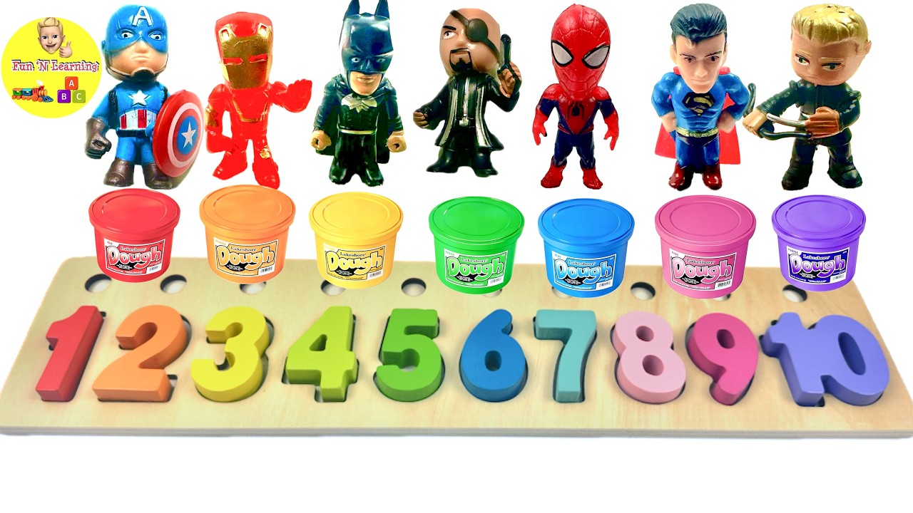 Superhero Playdough Numbers 1-10 | Create, Count and learn Numbers for Toddlers and Preschoolers