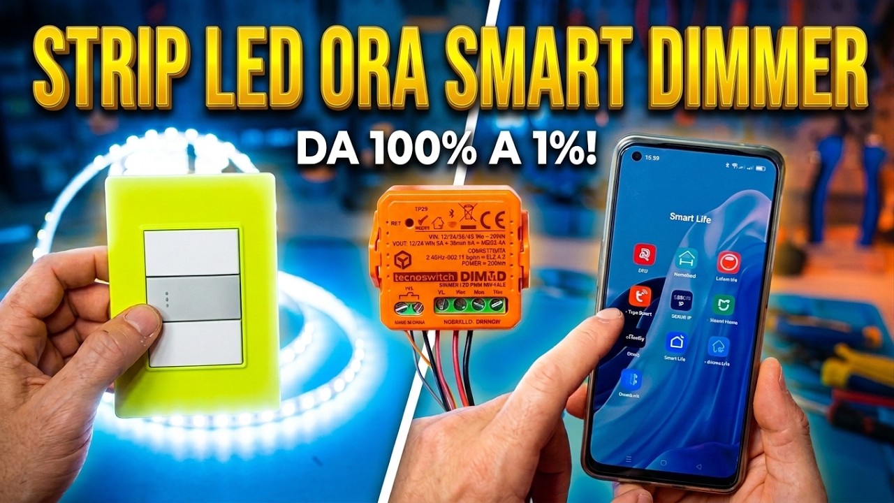 PULSANTE DIMMER WIFI STRIP STRISCE LED TECNOSWITCH GESTIONE CON APP TUYA E SMART LIFE (COLLEGAMENTO)