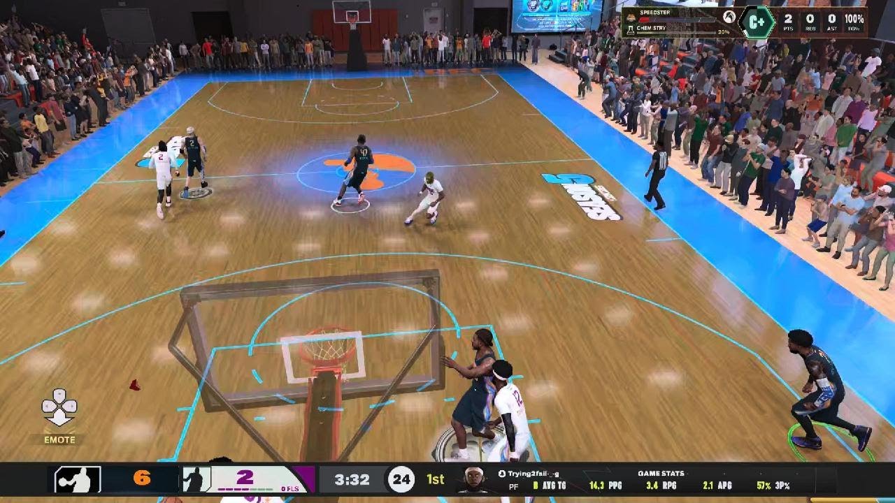 NBA 2K26. 6'11 C Joel Embiid Board-Hunting Rim Runner Build. Squad Up Rec Gameplay Highlights.