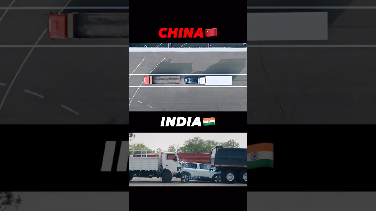 CHINA🇨🇳 VS INDIA🇮🇳 SIERRA.EV SANDWICH CRASH TEST💀WHO IS THE KING OF SAFETY🔥 Auto Journal #shorts