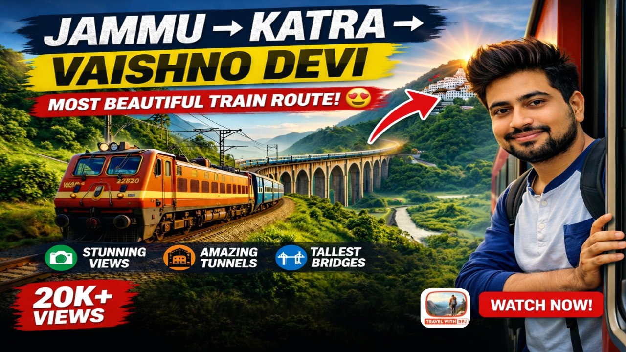 Train Journey From Jammu Tavi to Katra | India's Most Beautiful Train Route | @rjtravelingvlogs ❤️❤️