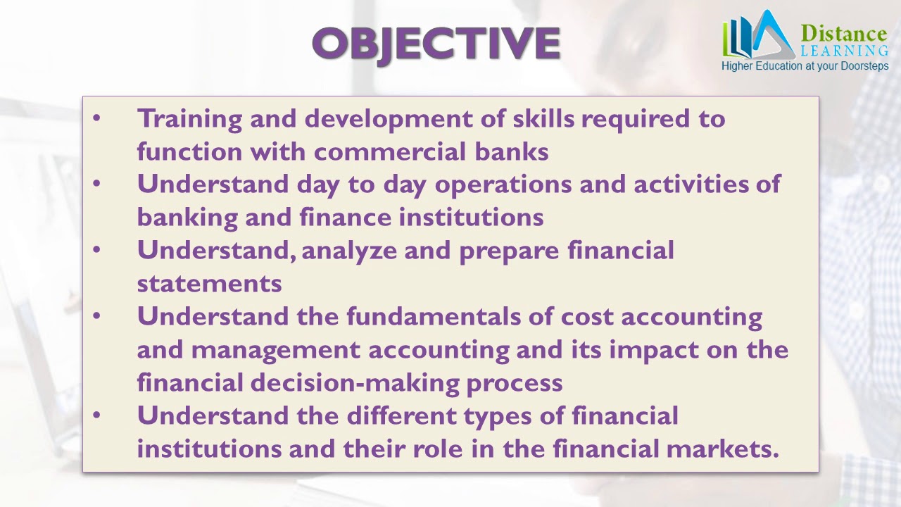 Distance Education PGDBM in Banking and Finance Management