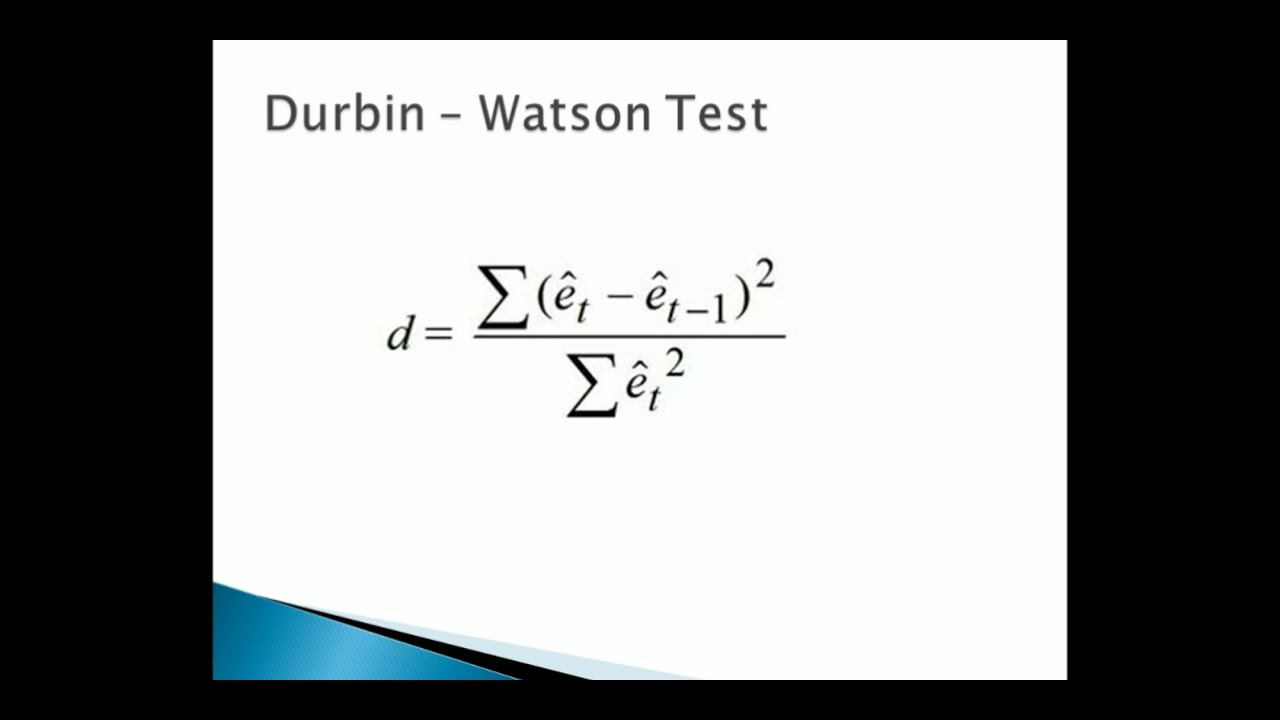 Econometrics - Durbin Watson test (DW test) by Dr.G.Jayanthi