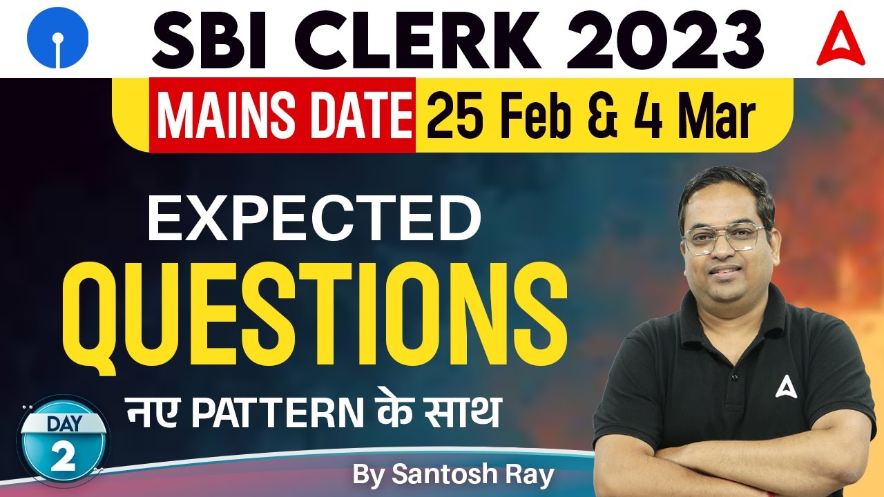 SBI Clerk 2023 | SBI Clerk Mains English Expected Questions Class 2 By Santosh Ray