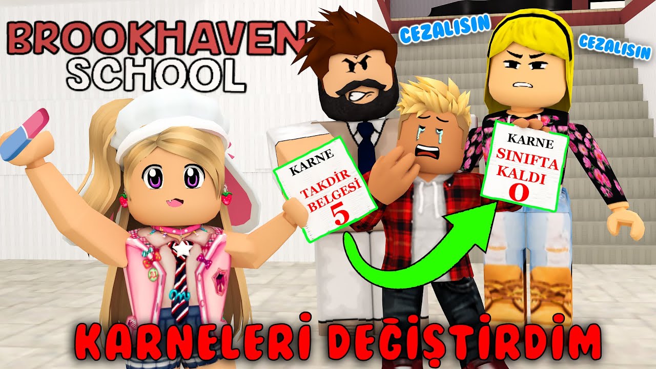 👧🏼 ABİMİN KARNESİ İLE KENDİ KARNEMİ DEĞİŞTİRDİM ! 😂 ABİM CEZA ALDI ! 😱 | ROBLOX BROOKHAVEN RP ! 🏡