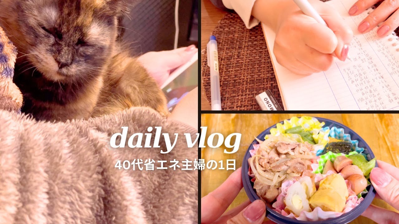 【40代主婦】夜の片付けから始まる3日間。お弁当づくりと小さな勉強を積み重ねる日々｜省エネVlog