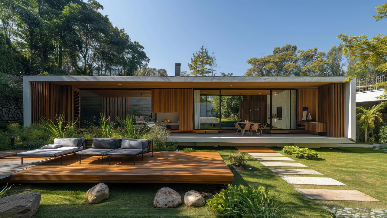 Tour This Ultra Modern Single Story House Design with Wooden Facade: Warmth Meets Contemporary