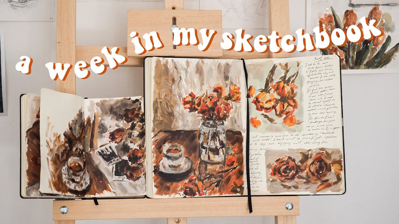 🌹A Week in my Sketchbook - ART VLOG🌹