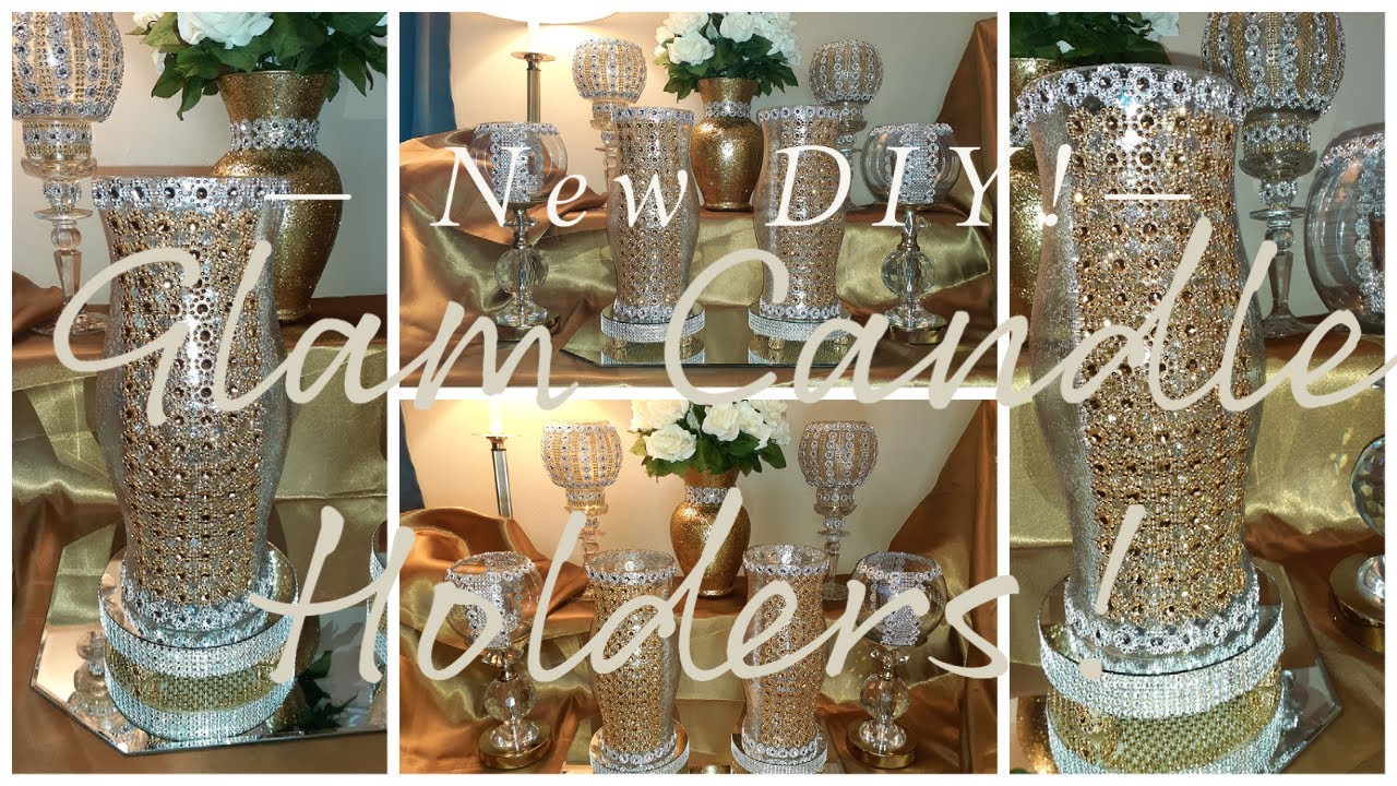 DIY Glam Candle Holders| Mod Podge & Glitter Hurricane Candle Holders | Glam Home Décor Ideas