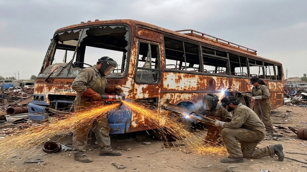 Modern Truck Buid from Junk Bus Chassis / Restoration king 