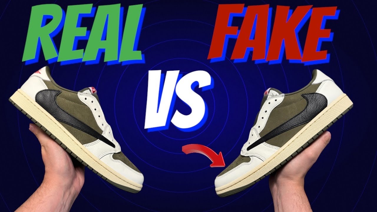 2024 Настоящие против поддельных Nike Air Jordan 1 Travis Scott «Medium Olive» Low