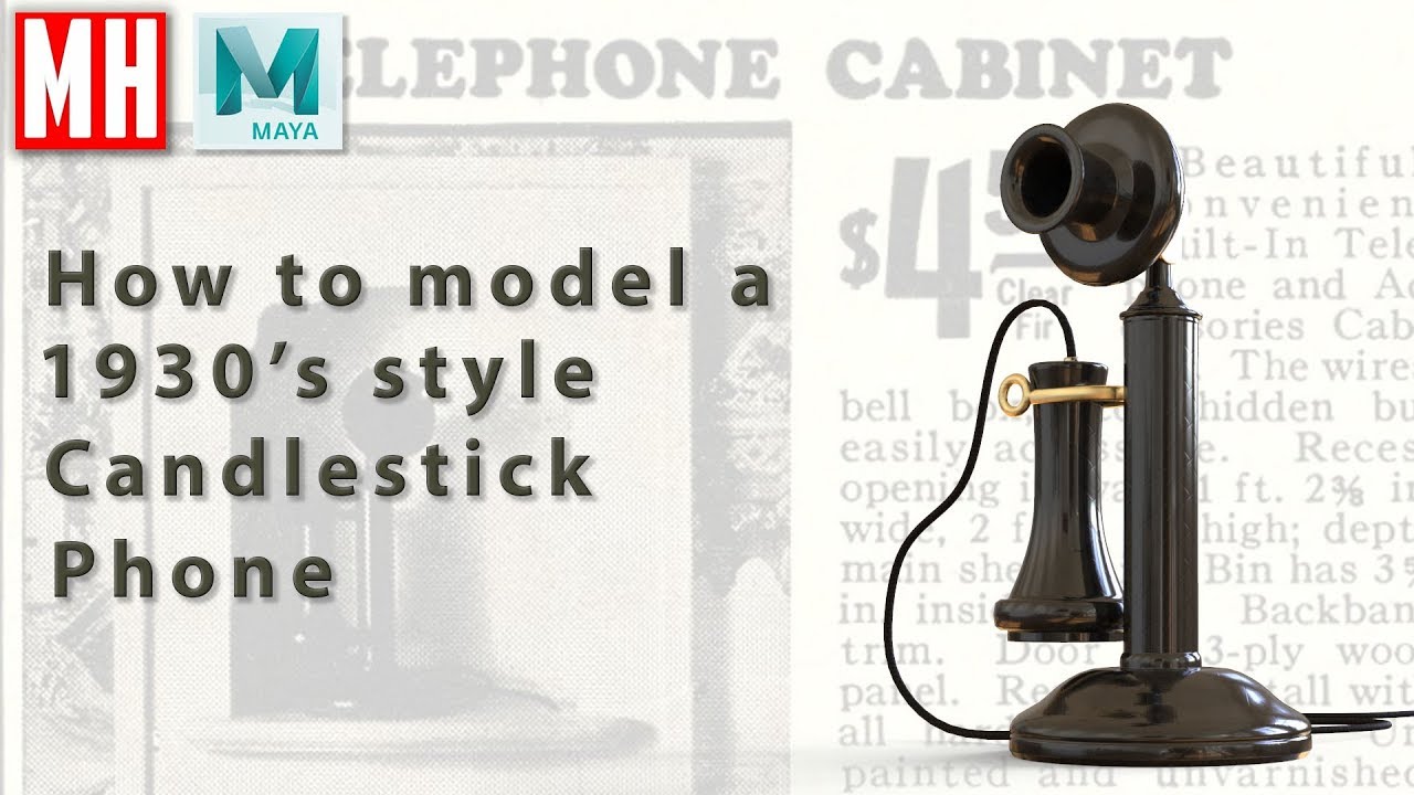 How to model a 1930's Candlestick phone in Maya 2018