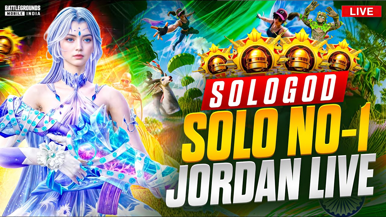 SOLO NO-1 JORDAN | SOLO 2 ACCOUNTS TOP-10 REACHED INDIA NO-1#jordan #madan #botsquad #bgmilive #pubg