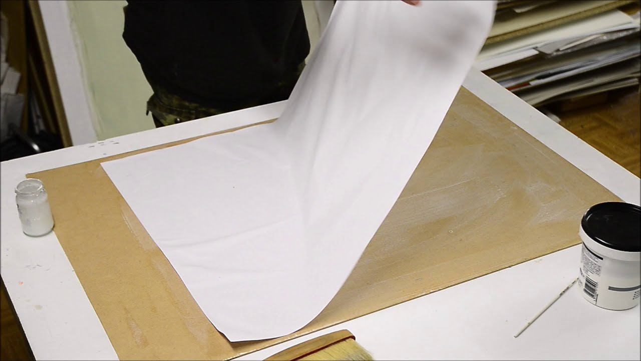 Aquarellpapier nass auf MDF Platte kaschieren Tutorial K&uuml;nstler  Bj&ouml;rn Kirste