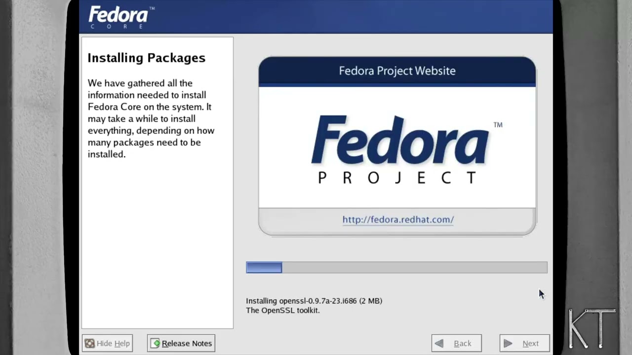 Let's Install the First Release of Fedora Linux (Fedora Core 1) on the Latest Fedora