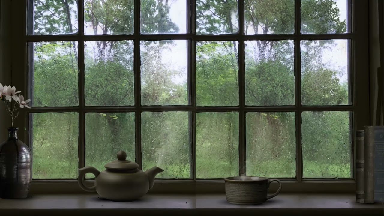 rain on window | cozy rainy cottage ambience for sleep, focus & calm | rain sounds asmr