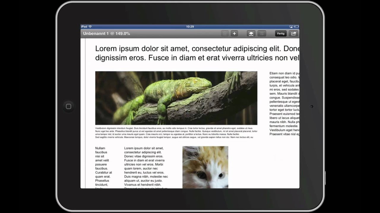 Kurzanleitung Quark DesignPad App für das iPad (Deutsch)