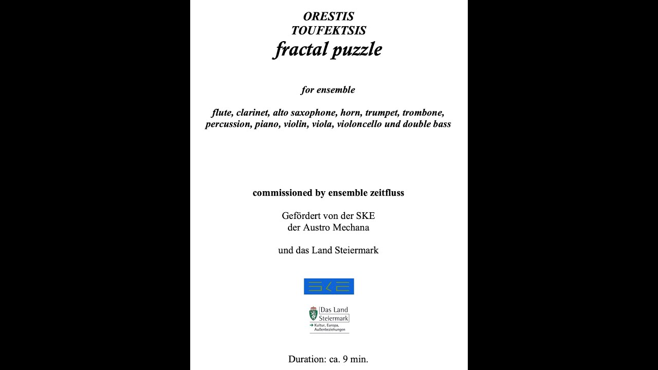 ORESTIS TOUFEKTSIS, Fractal Puzzle, ensemble zeitfluss, 2019 Nikosia