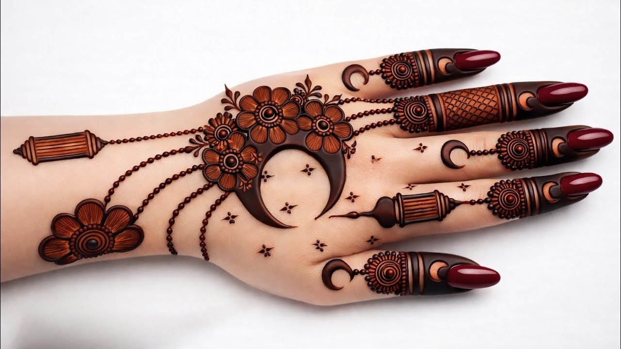 Ramzan Eid Special 🌙 Chand Mehndi Design | Mehndi design Simple |Eid Mehndi | Mehndi design| Mehndi