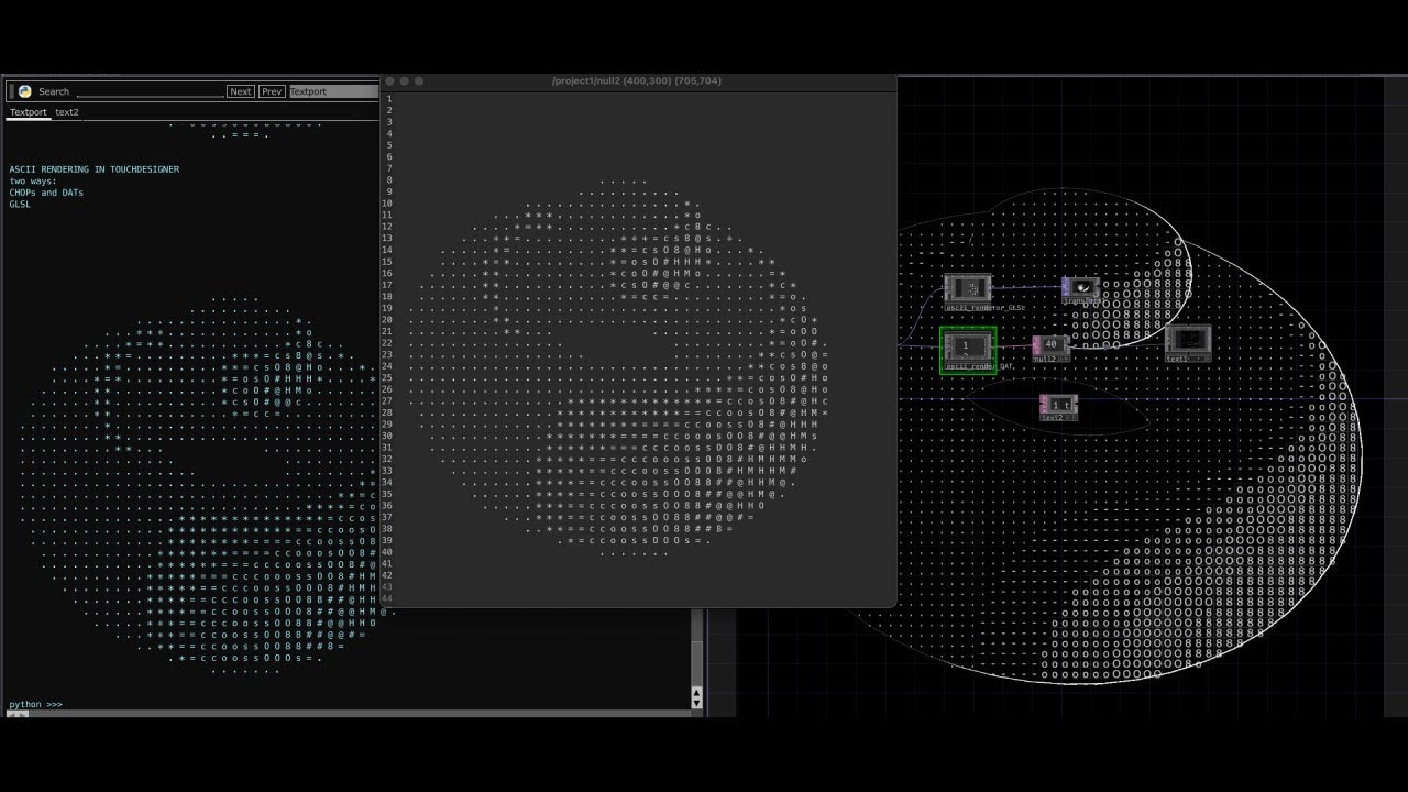 ASCII rendering in TOUCHDESIGNER