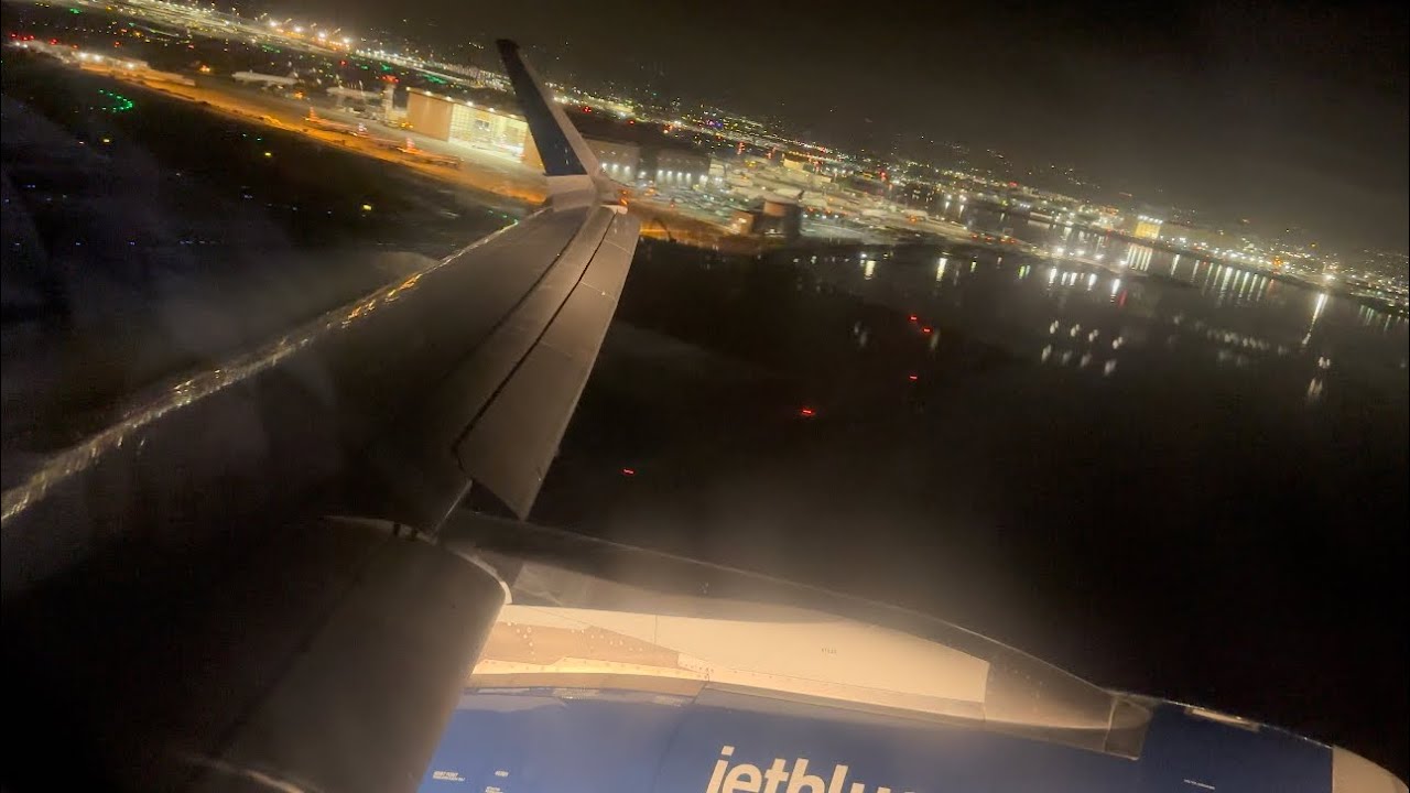 JetBlue Airbus A321 Red Eye Heavy Takeoff San Francisco Intl. (KSFO)