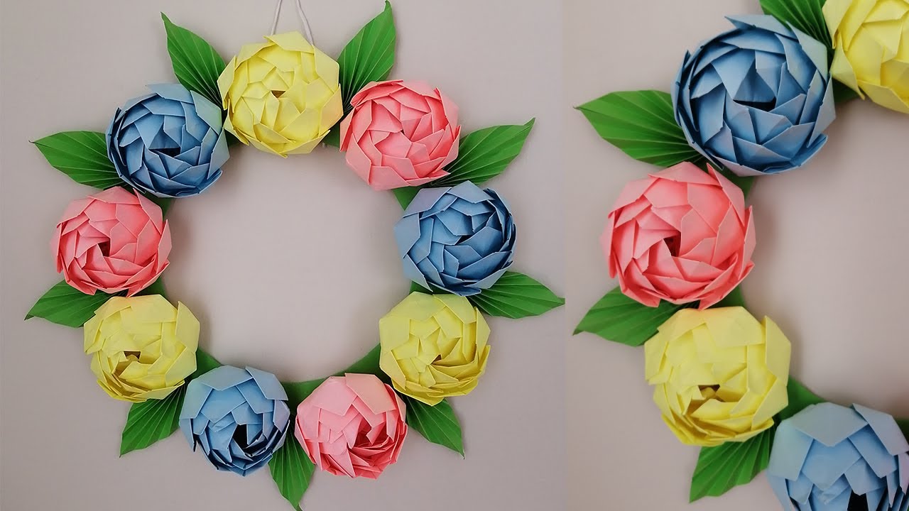 Door Wreath Handmade - Lotus Flower Wreath - Home decoration Ideas