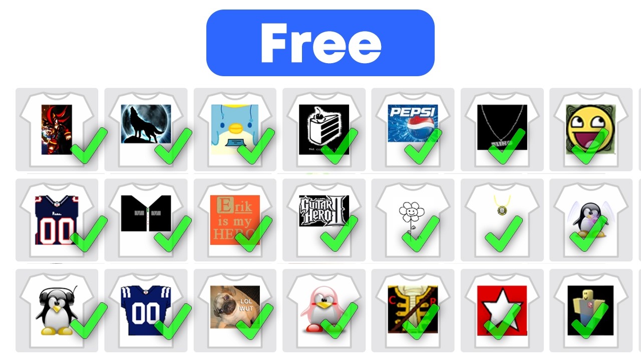 Как получить ВСЕ бесплатные футболки Roblox