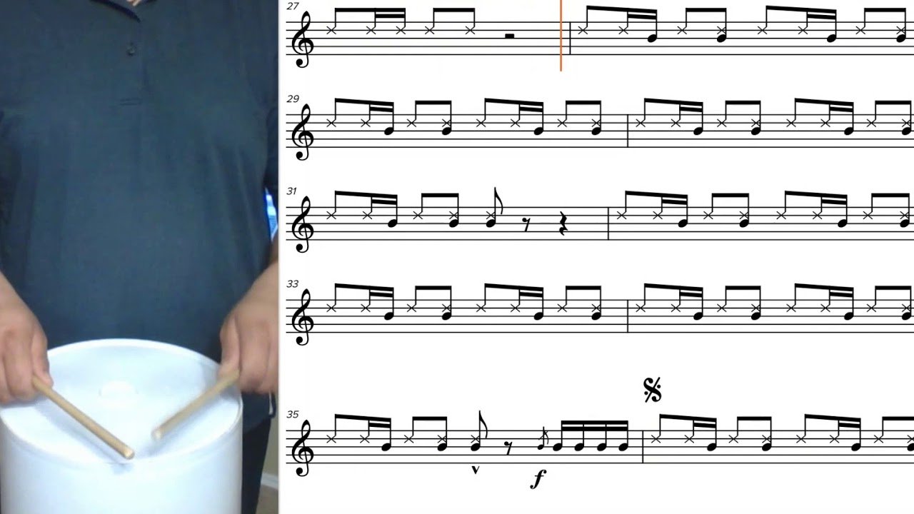 Despacito Bucket Drumming with Sheet Music Notes | Soundslice - Edited