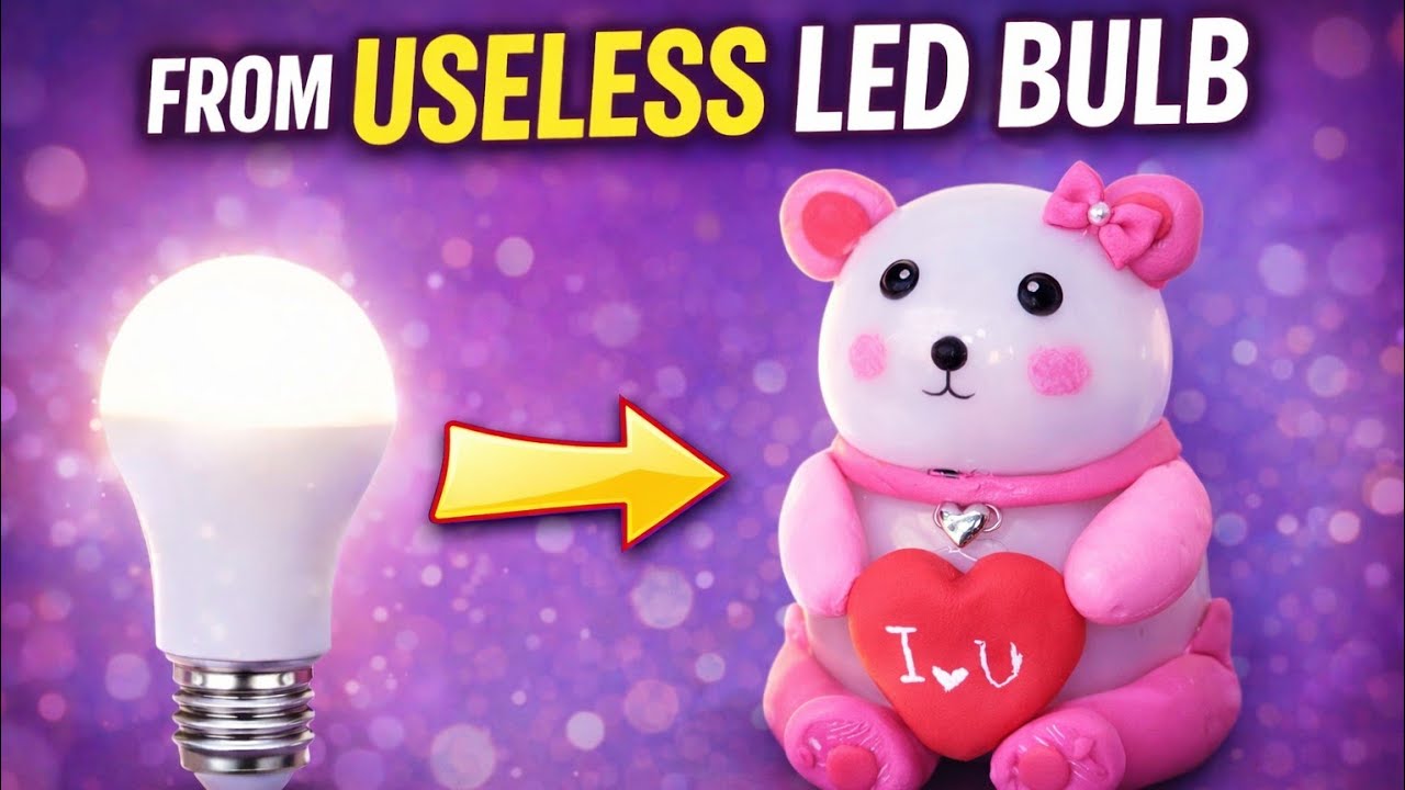 👉 Bekar LED Bulb Se Teddy Bear Bana Diya 😱 | Amazing DIY Craft#