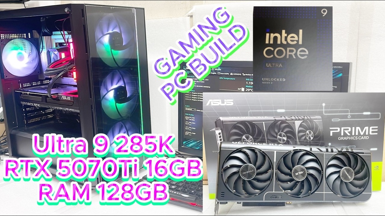 Gaming PC build Ultra 9 285K RTX 5070Ti 16GB RAM 128GB | ASUS PRIME Z890-P WIFI | Full PC Assembly