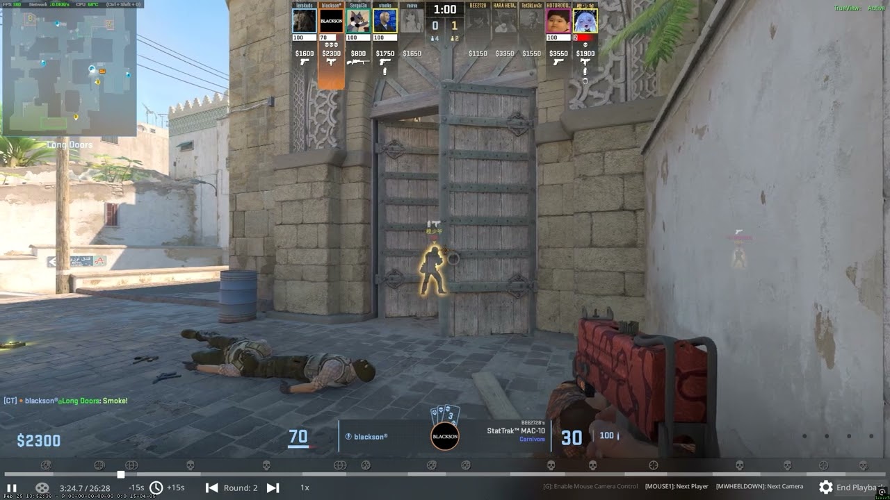 CS2 ACE FiveSeven de_dust2 eco round