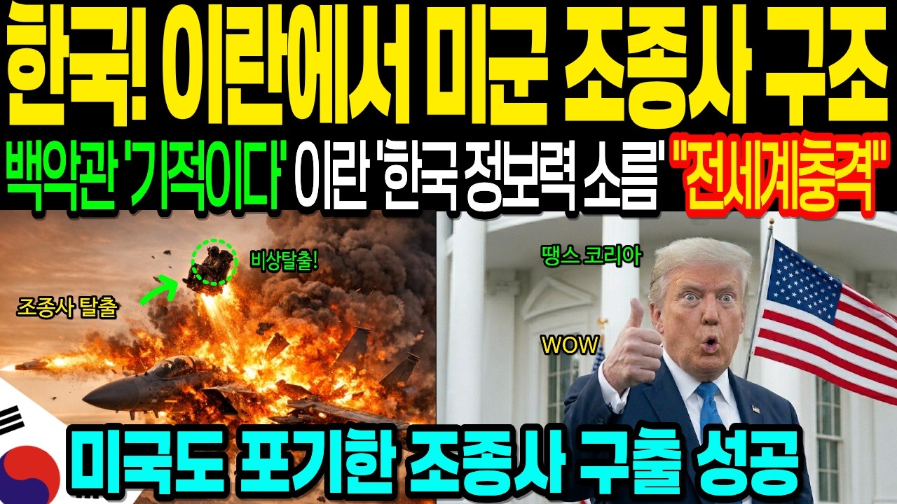 [해외감동사연] 미국도 포기한 작전을 성공한 한국! 이란군에게 생포 직전 미군 조종사를 구출한 숨겨진 비밀! 백악관이 깜짝 놀란 한국의 숨겨진 비밀무기?｜미국 초비상 사태