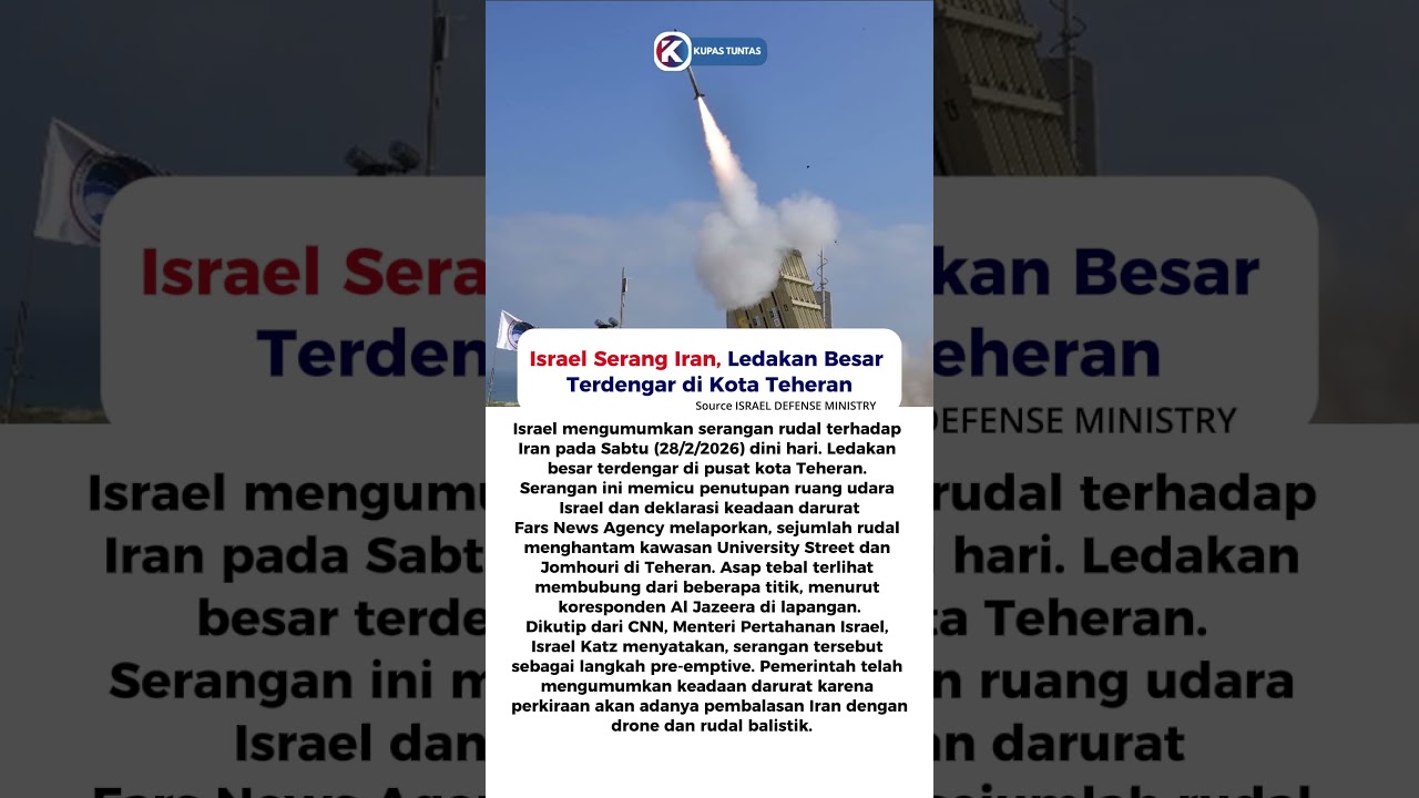 Israel Serang Iran, Ledakan Besar Terdengar di Kota Teheran