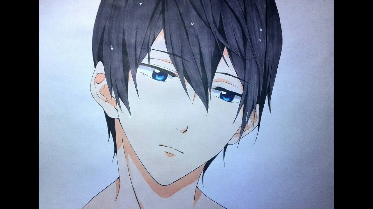 Free!の七瀬遙を手書きで描いてみた！　I was drawn to Haruka Free!