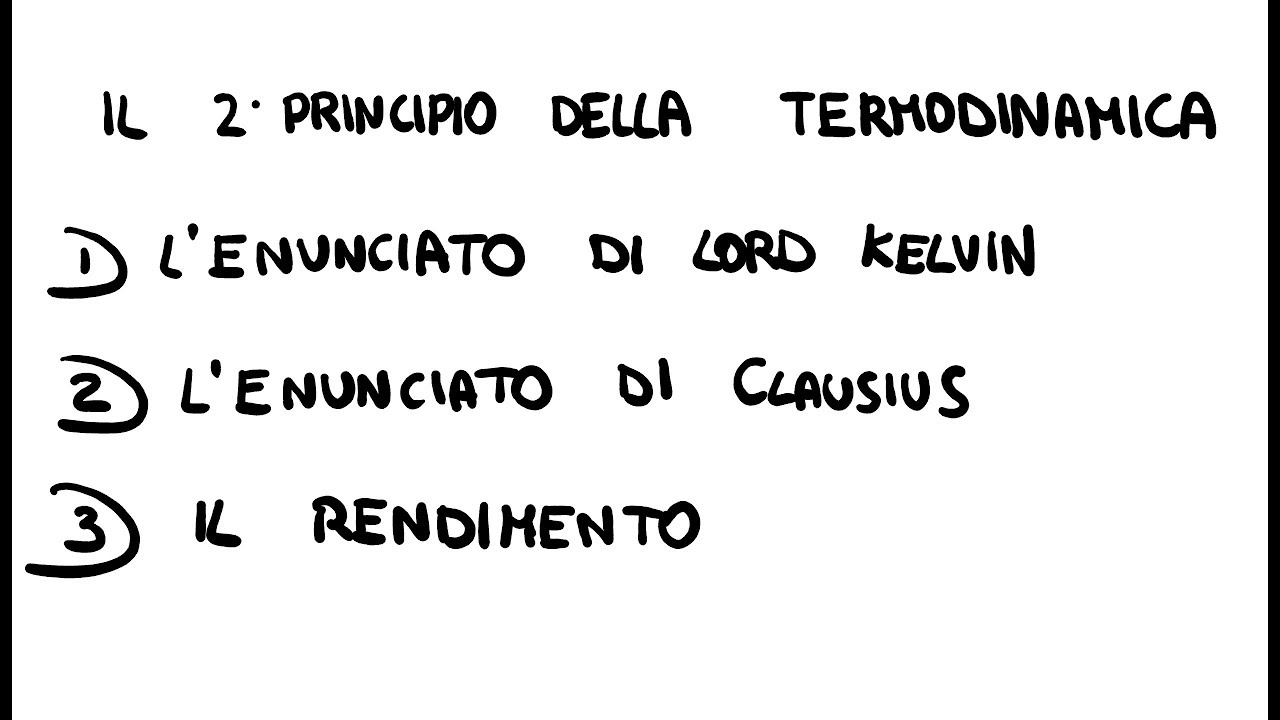 Il Secondo principio della Termodinamica: i 3 Enunciati