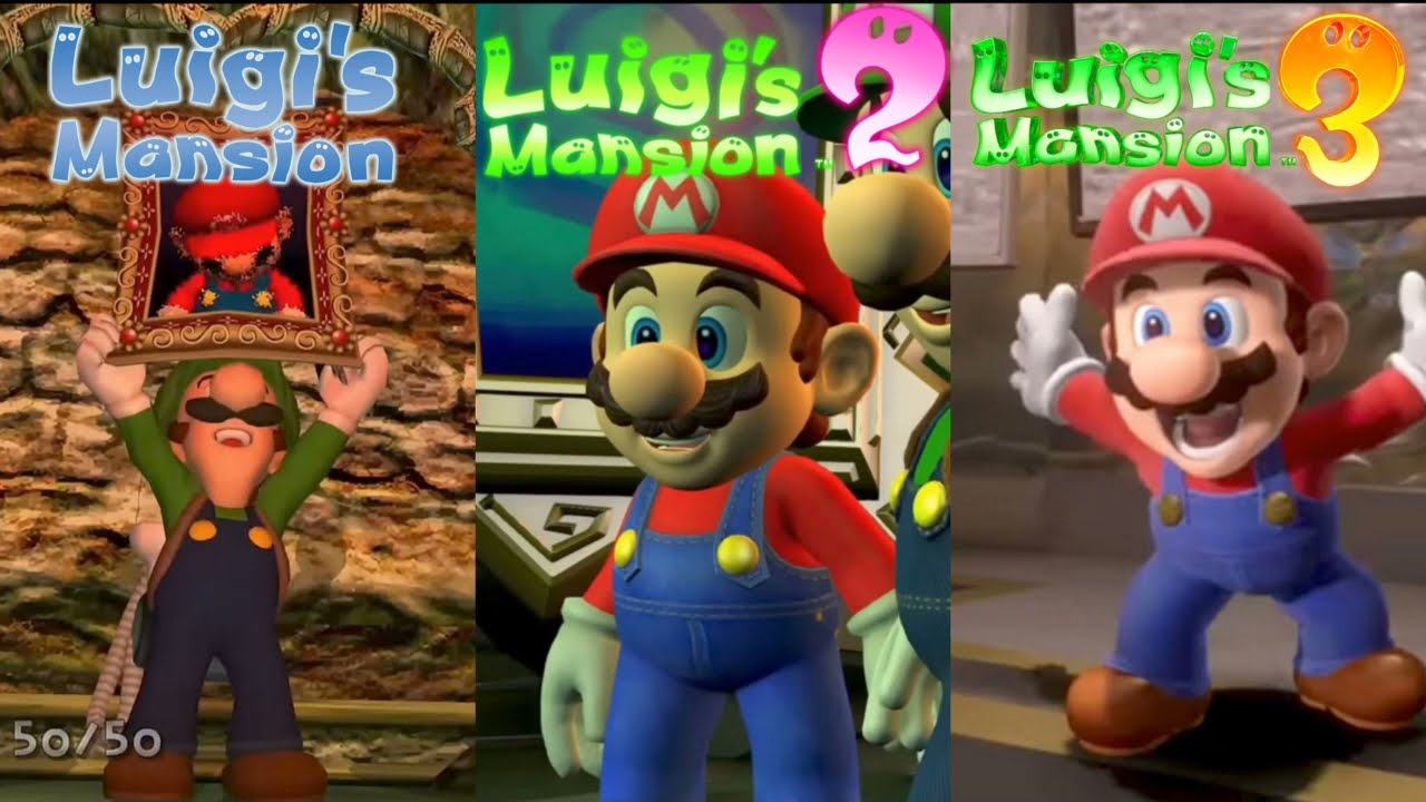 Evolution of Luigi rescued Mario luigi's mansion 2001 - 2025