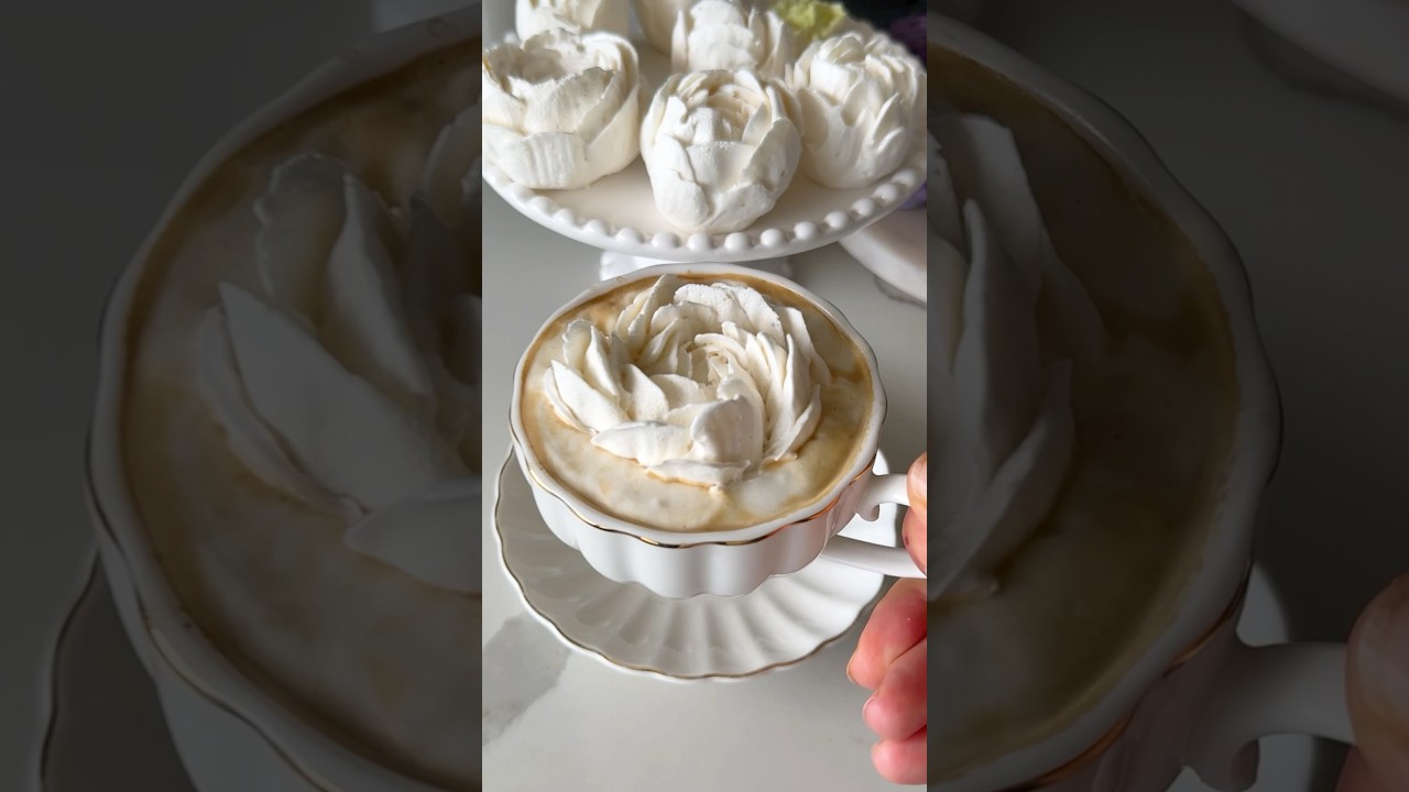 Marshmallow Flower Melts In Your Cup☁️ #marshmallowflowers