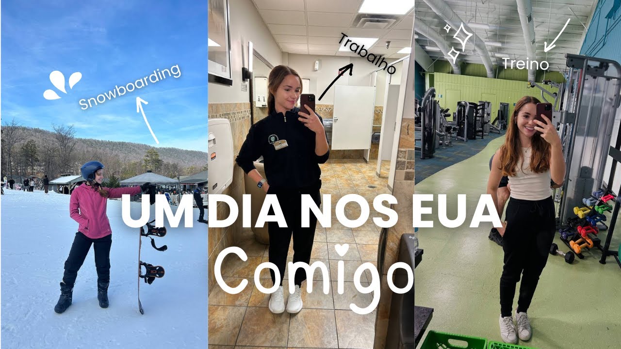 VLOG do INTERCÂMBIO nos EUA: rotina de trabalho como front desk e fazendo snowboard sem neve