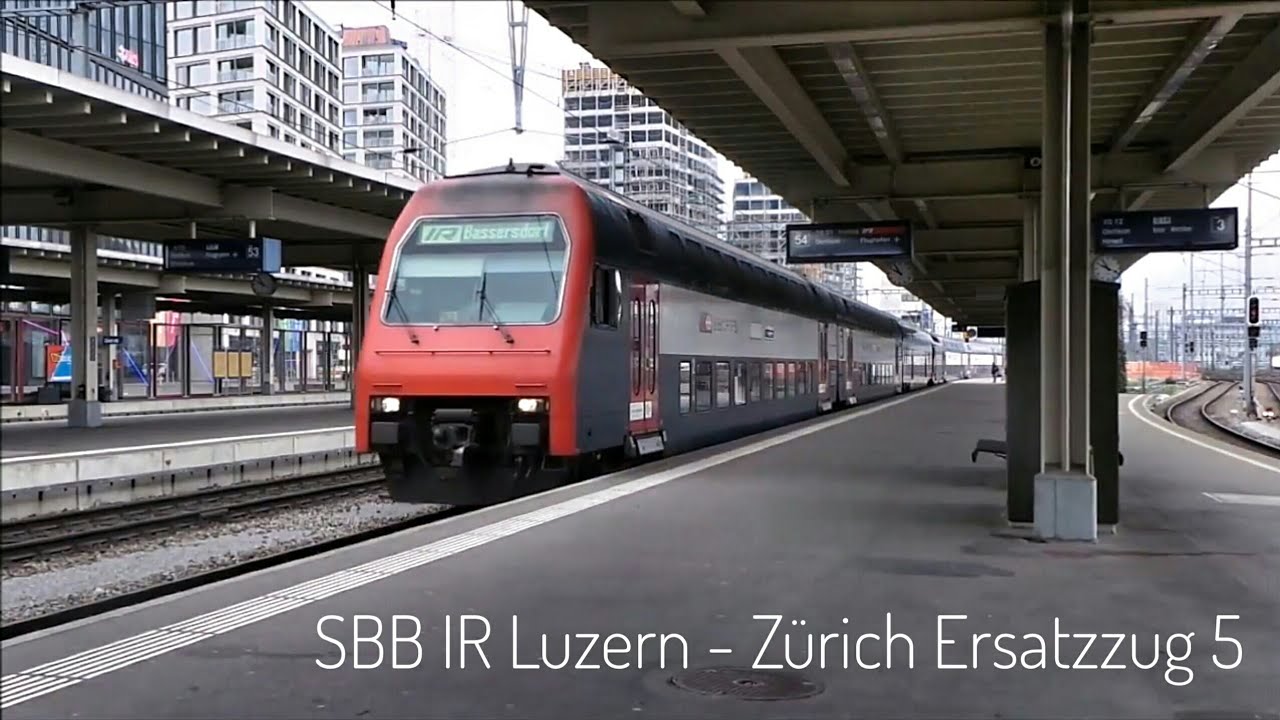 SBB IR Luzern - Zürich Ersatzzug 5: Re 450 (DPZ) Ein- und Abfahrt Zürich HB Sihlpost