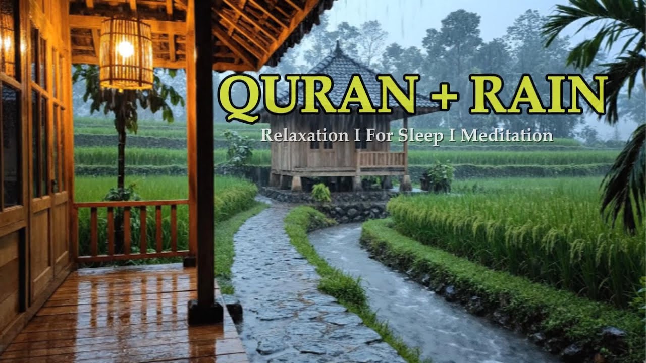 Quran to Stop Overthinking & Wash Away Anxiety | Heavy Rain & Thunder for Deep Sleep, Focus, Study