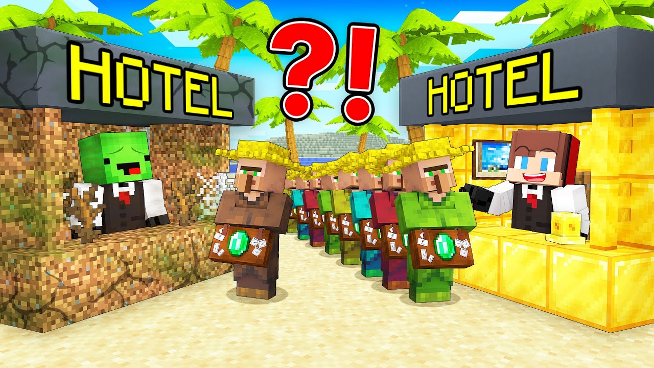 JJ's RICH HOTEL vs Mikey's POOR HOTEL Survive Battle in Minecraft - Maizen