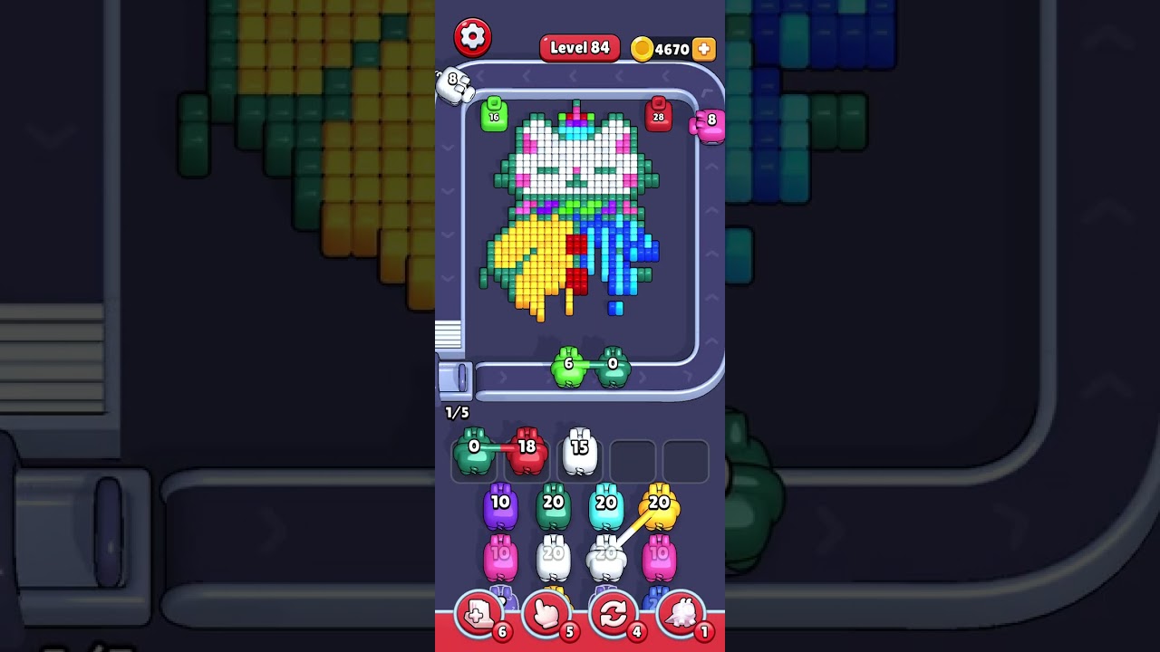 Pixel Flow Level 84 Solution #pixelflowpuzzlegame #pixelflow #pixelflowgame #level84