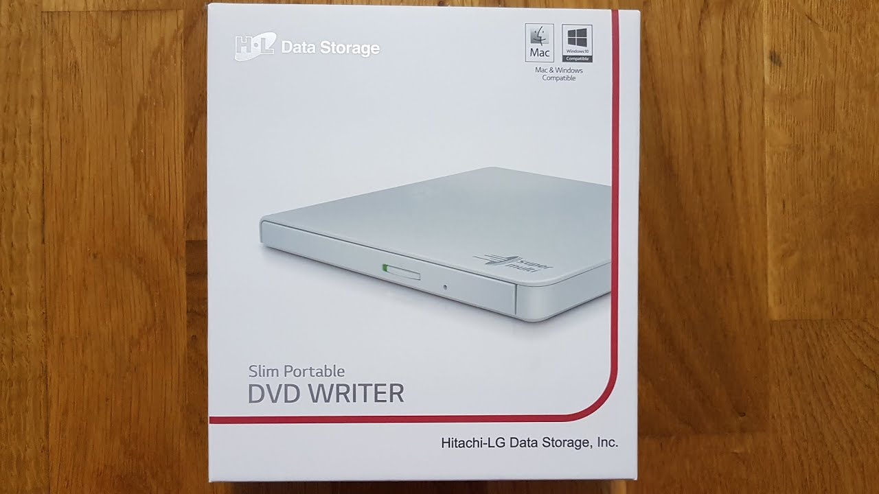 Hitachi LG Data Storage Slim Portable DVD Writer Unboxing