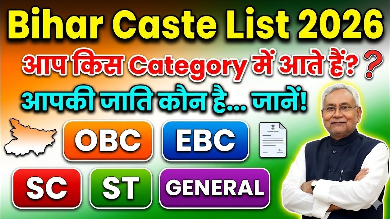Bihar Caste List 2026 | OBC, EBC, SC, ST, General Full List | Which Category Do You Come In?